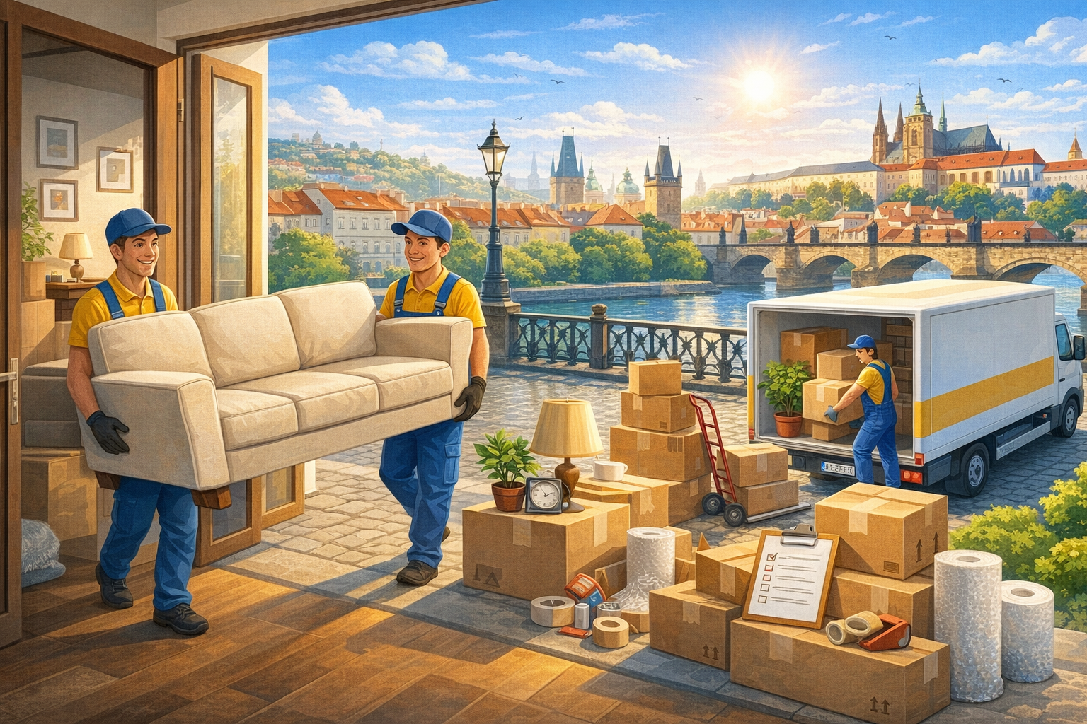 Příklady cen stěhování bytu v Praze
